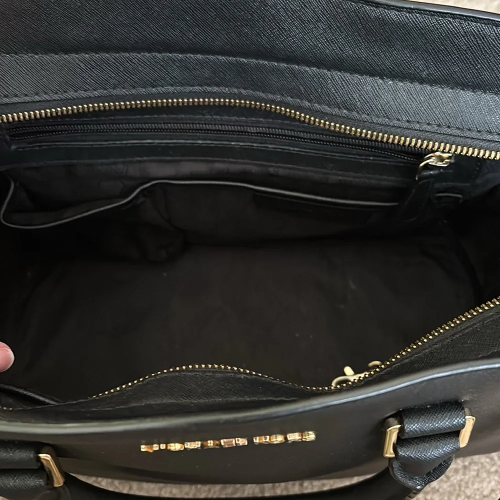 Michael Kors Black and Gold Satchel Bag - Picture 8 of 14